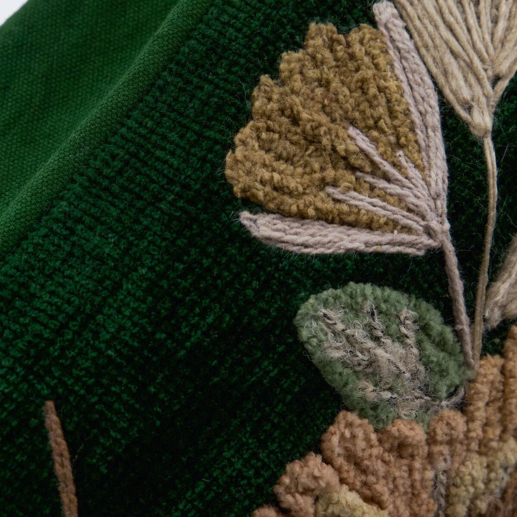 House DoctorEmbroidered Cushion Cover - Green - RhoolCushionHouse DoctorHouse DoctorEmbroidered Cushion Cover - Green