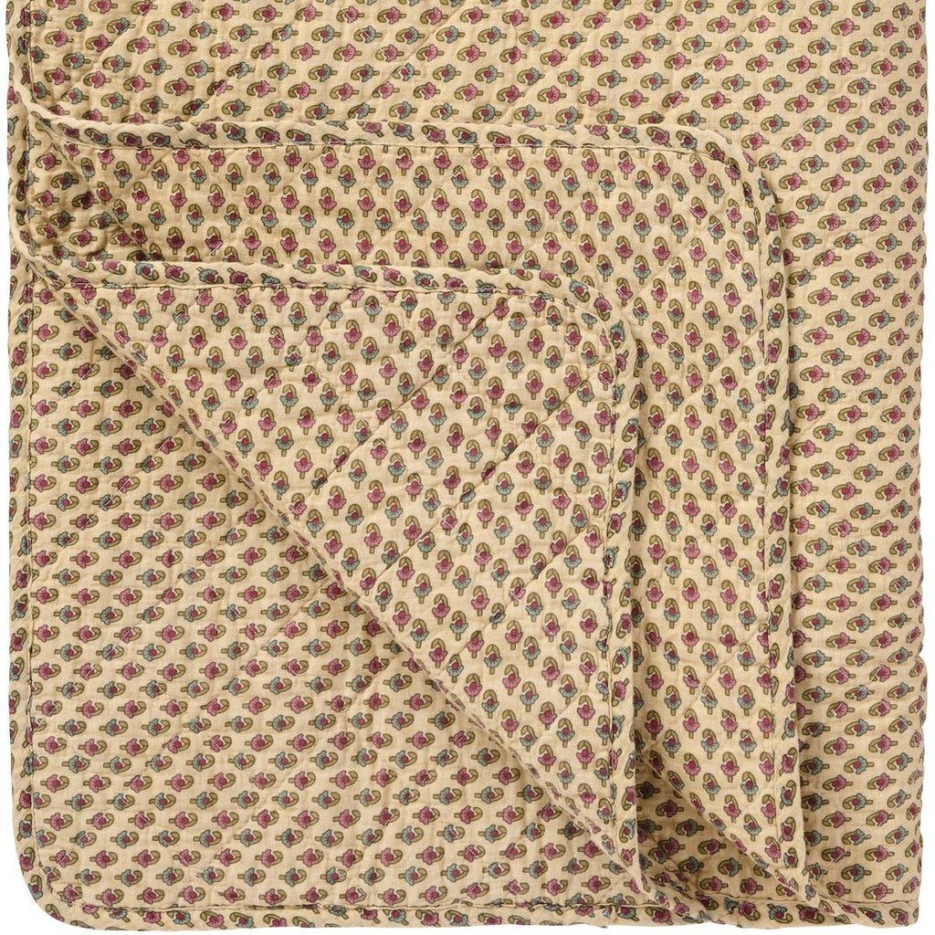 IBLaursen Cotton Quilt - Beige, Raspberry and Blue - RhoolQuiltIB LaursenIBLaursen Cotton Quilt - Beige, Raspberry and Blue