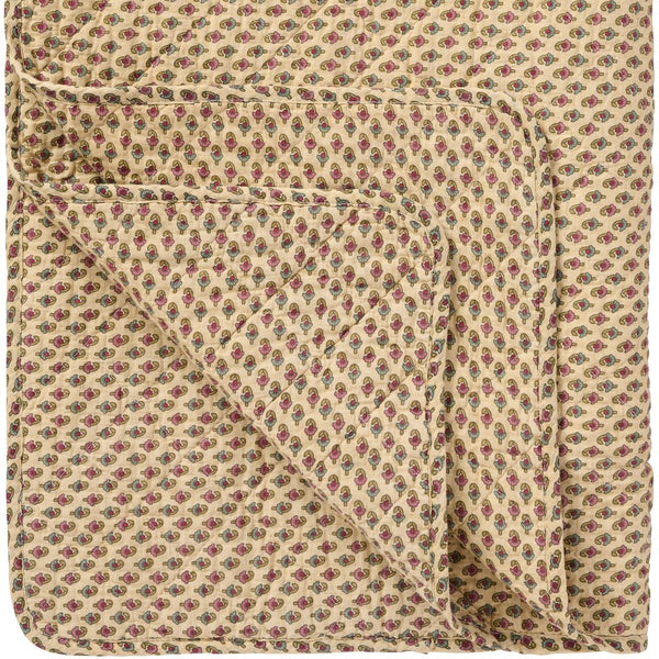IBLaursen Cotton Quilt - Beige, Raspberry and Blue - RhoolQuiltIB LaursenIBLaursen Cotton Quilt - Beige, Raspberry and Blue