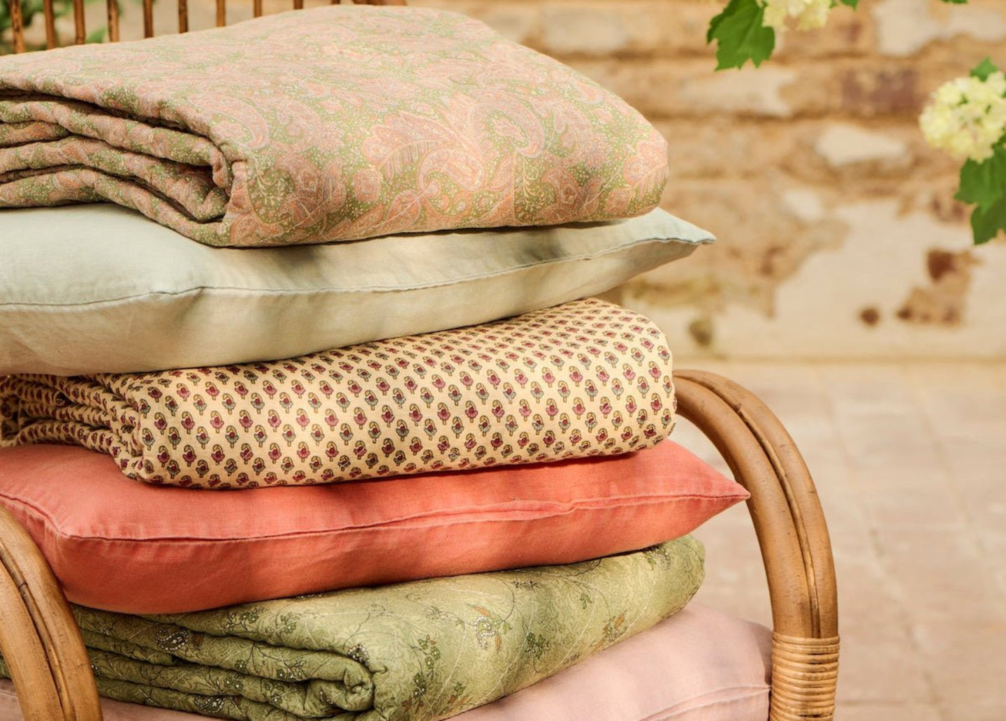 IBLaursen Cotton Quilt - Beige, Raspberry and Blue - RhoolQuiltIB LaursenIBLaursen Cotton Quilt - Beige, Raspberry and Blue