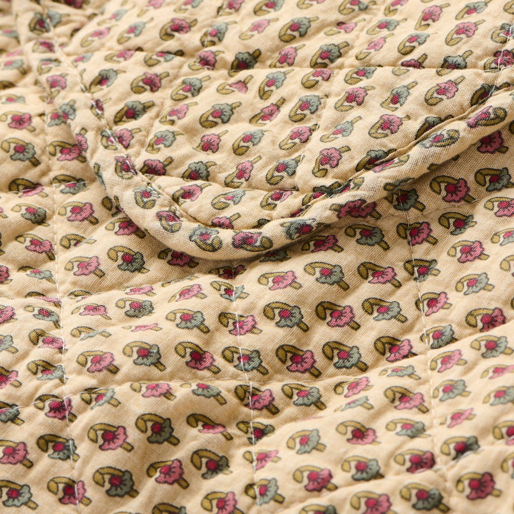 IBLaursen Cotton Quilt - Beige, Raspberry and Blue - RhoolQuiltIB LaursenIBLaursen Cotton Quilt - Beige, Raspberry and Blue