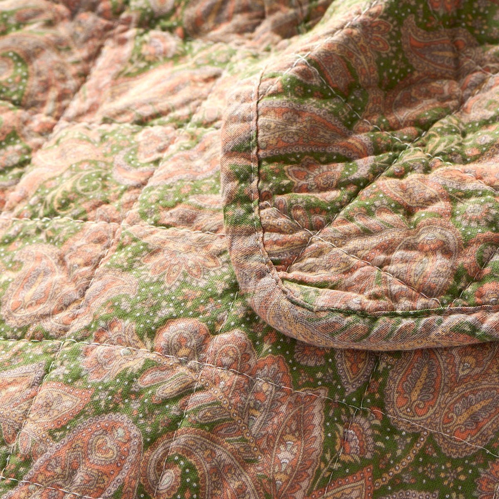 IBLaursen Cotton Quilt - Green/Light Pink Paisley - RhoolQuiltIB LaursenIBLaursen Cotton Quilt - Green/Light Pink Paisley