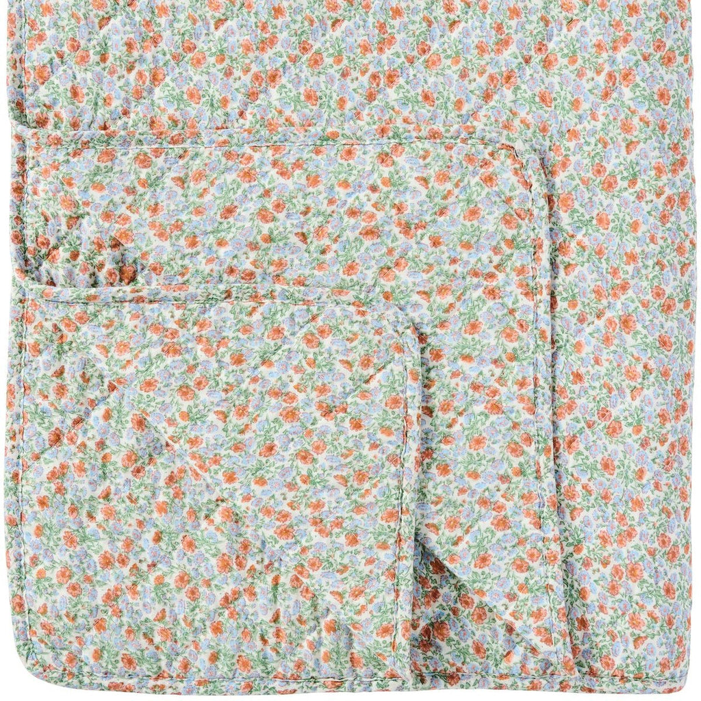 IBLaursen Cotton Quilt - Light Blue and Rust Flowers - RhoolQuiltIB LaursenIBLaursen Cotton Quilt - Light Blue and Rust Flowers