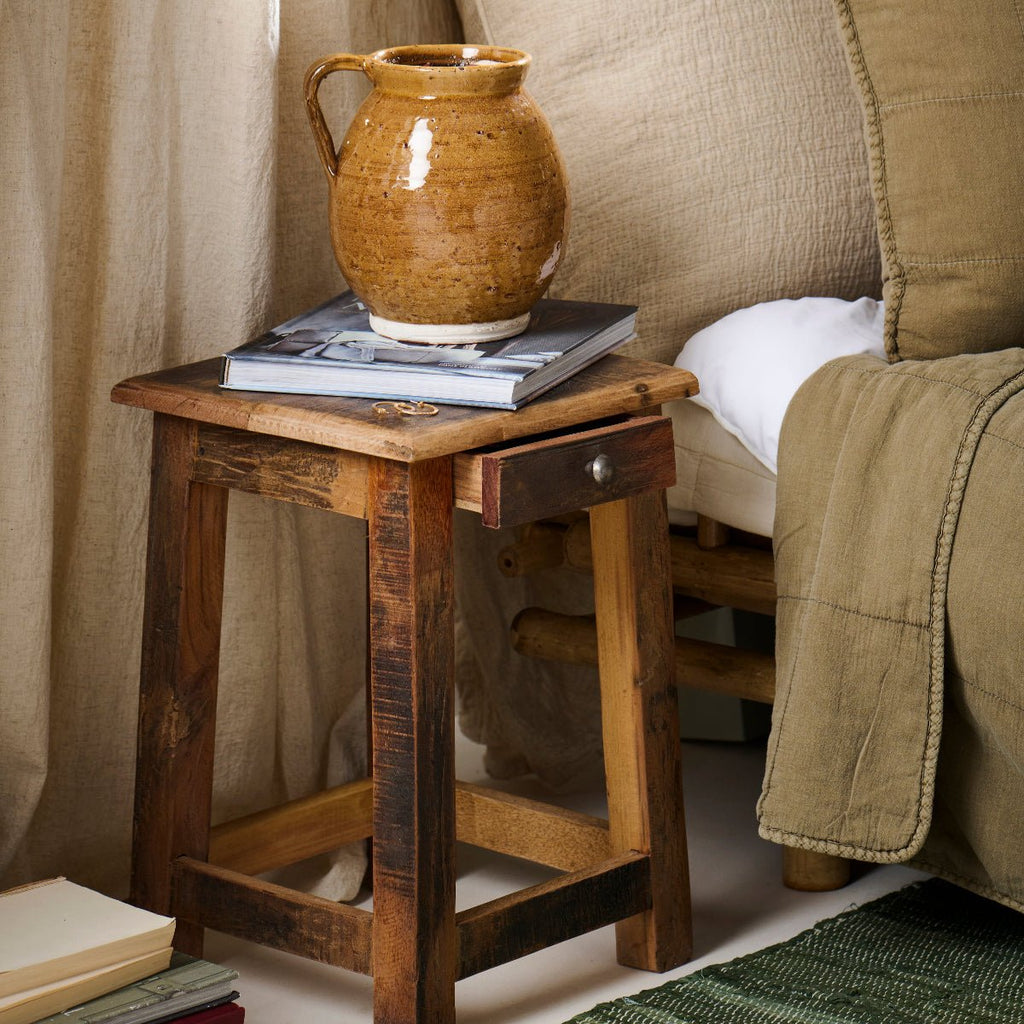 IBLaursen Rustic Recycled Wood Side Table with Drawer - RhoolSide TableIB LaursenIBLaursen Rustic Recycled Wood Side Table with Drawer