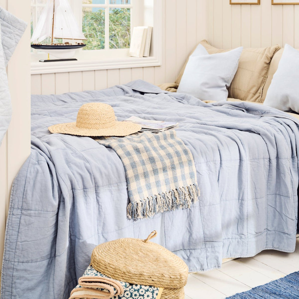 IBLaursen Vintage Cotton Quilt - Cornflower Blue - RhoolQuiltIB LaursenIBLaursen Vintage Cotton Quilt - Cornflower Blue