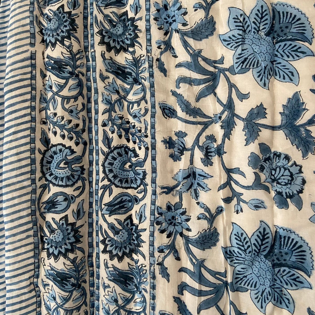 Indian Hand Block Print Cotton Quilt - Blue Diamond - RhoolQuiltRhoolIndian Hand Block Print Cotton Quilt - Blue Diamond