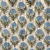 Indian Hand Block Print Cotton Quilt - Blue Marigold/Green Stripe - RhoolQuiltRhoolIndian Hand Block Print Cotton Quilt - Blue Marigold/Green Stripe