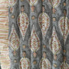 Indian Hand Block Print Cotton Quilt - Grey/Coral/Green Leaf/Stripe Ruffle - RhoolQuiltRhoolIndian Hand Block Print Cotton Quilt - Grey/Coral/Green Leaf/Stripe Ruffle