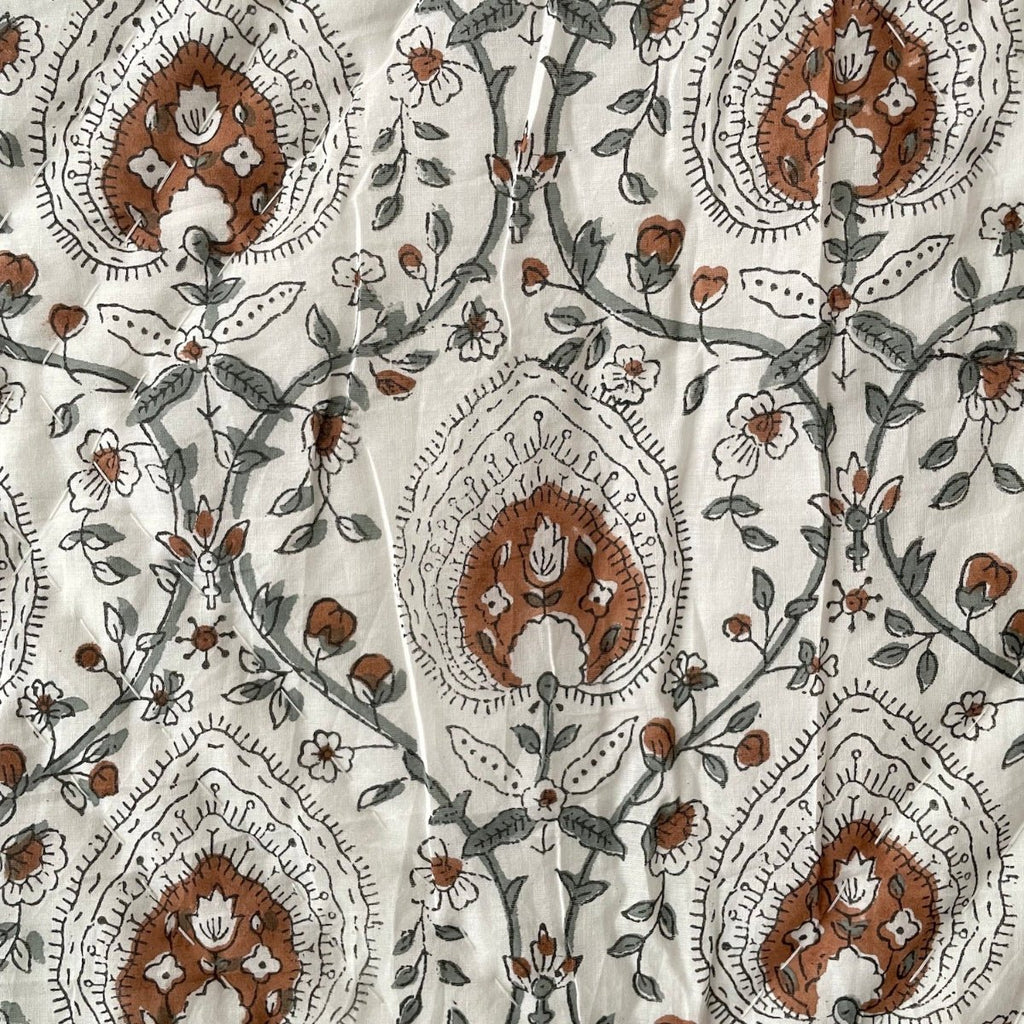 Indian Hand Block Print Cotton Quilt - Large Fern - Double/King/SuperKing - RhoolQuiltRhoolIndian Hand Block Print Cotton Quilt - Large Fern - Double/King/SuperKing