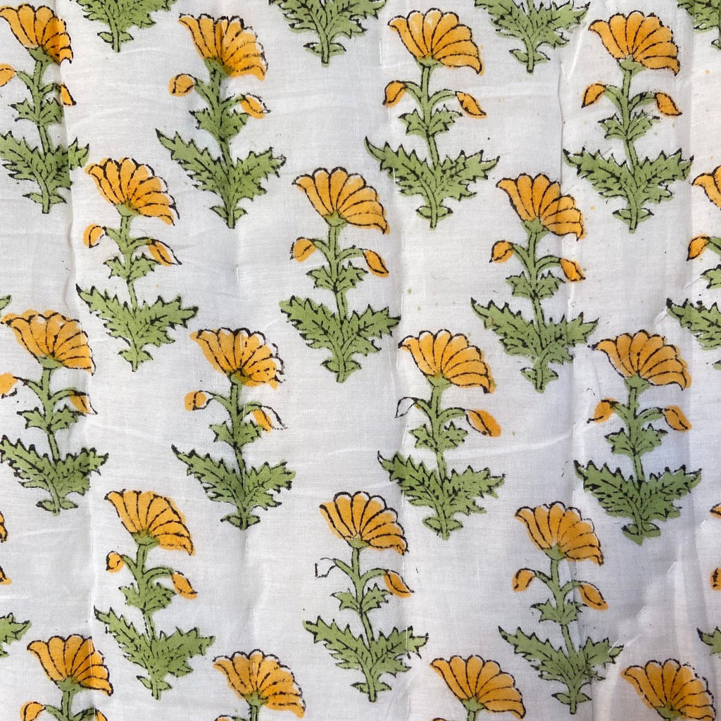 Indian Hand Block Print Cotton Quilt - Marigold - RhoolQuiltRhoolIndian Hand Block Print Cotton Quilt - Marigold