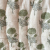 Indian Hand Block Print Cotton Quilt - Pale Blue/Green Marigold/Stripe Ruffle - Double/King/SuperKing - RhoolQuiltRhoolIndian Hand Block Print Cotton Quilt - Pale Blue/Green Marigold/Stripe Ruffle - Double/King/SuperKing