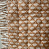 Indian Hand Block Print Cotton Quilt - Pale Terracotta/Brown Floral/Stripe Ruffle - RhoolQuiltRhoolIndian Hand Block Print Cotton Quilt - Pale Terracotta/Brown Floral/Stripe Ruffle