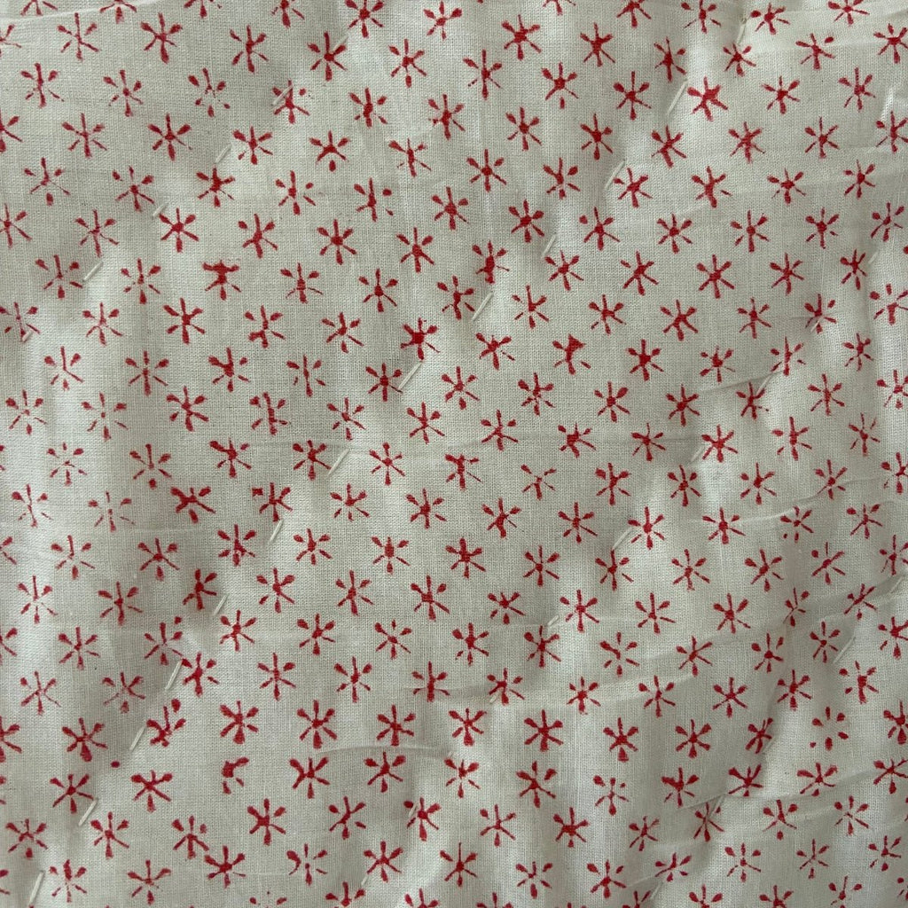 Indian Hand Block Print Cotton Quilt - Pink and Red Ruffle - RhoolQuiltRhoolIndian Hand Block Print Cotton Quilt - Pink and Red Ruffle