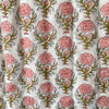 Indian Hand Block Print Cotton Quilt - Pink Flower/Blue Stripe - RhoolQuiltRhoolIndian Hand Block Print Cotton Quilt - Pink Flower/Blue Stripe