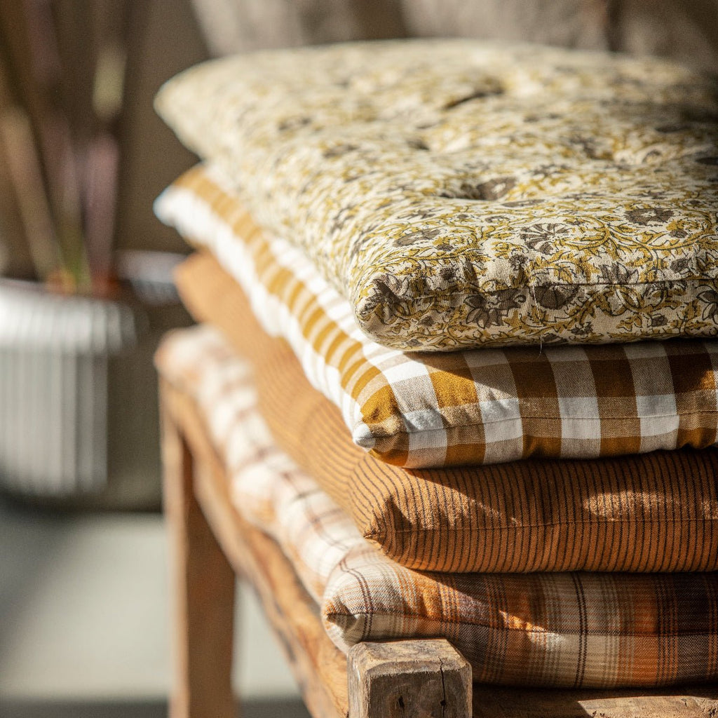 Madam Stoltz - Bench Cushion - Beige, khaki, dusty green - 125cm x 45cm - RhoolMattressMadam StoltzMadam Stoltz - Bench Cushion - Beige, khaki, dusty green - 125cm x 45cm