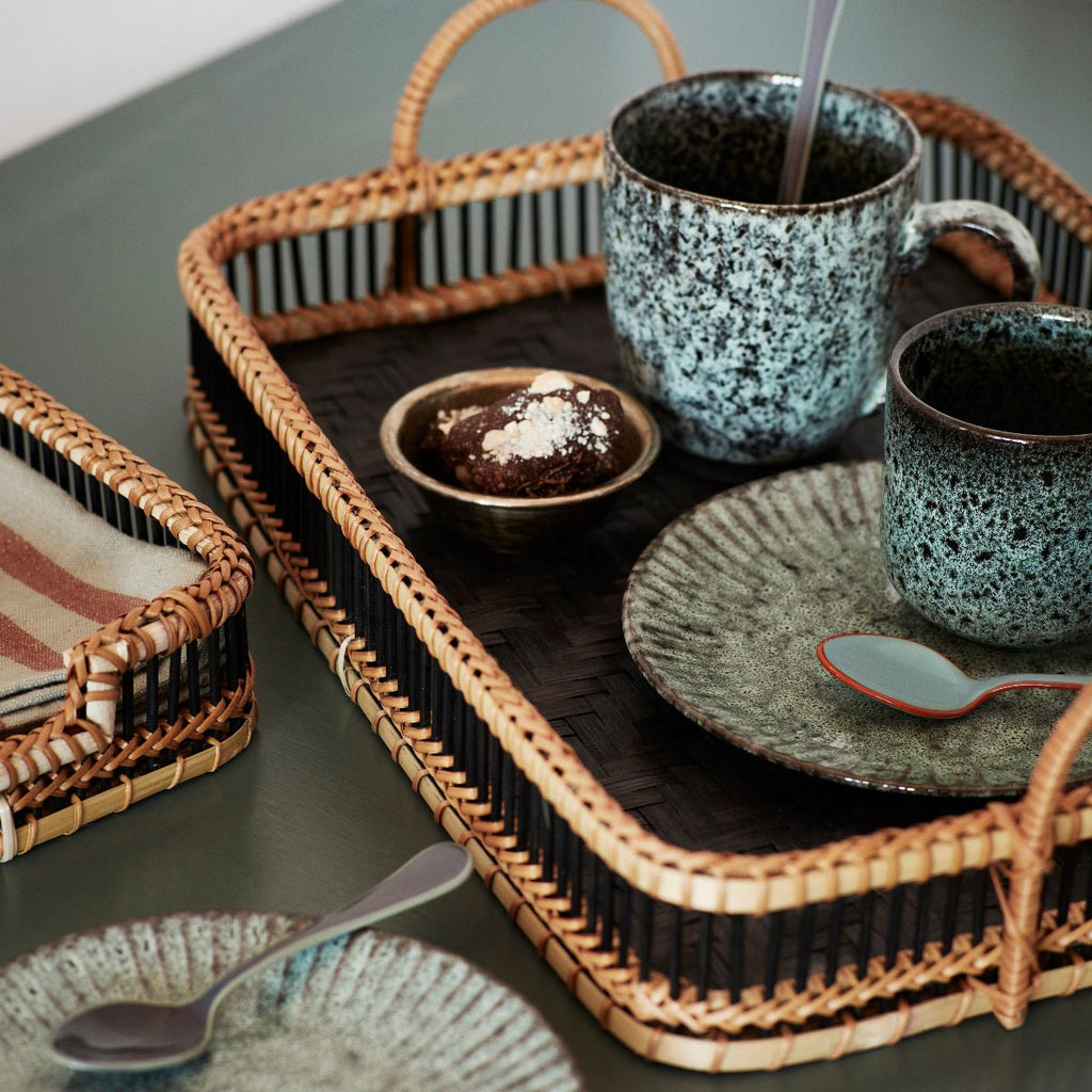 Madam Stoltz Black and Natural Bamboo Tray - RhoolTrayMadam StoltzMadam Stoltz Black and Natural Bamboo Tray