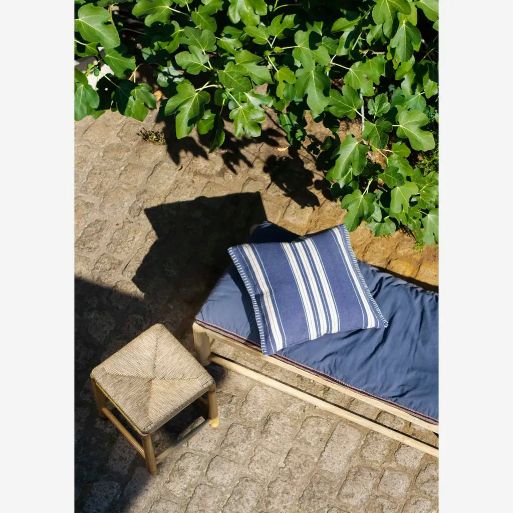 Madam Stoltz - Chair Seat Cushion Pad - Blue, sand, black - 50cm x 50cm - RhoolChair & Sofa CushionsMadam StoltzMadam Stoltz - Chair Seat Cushion Pad - Blue, sand, black - 50cm x 50cm