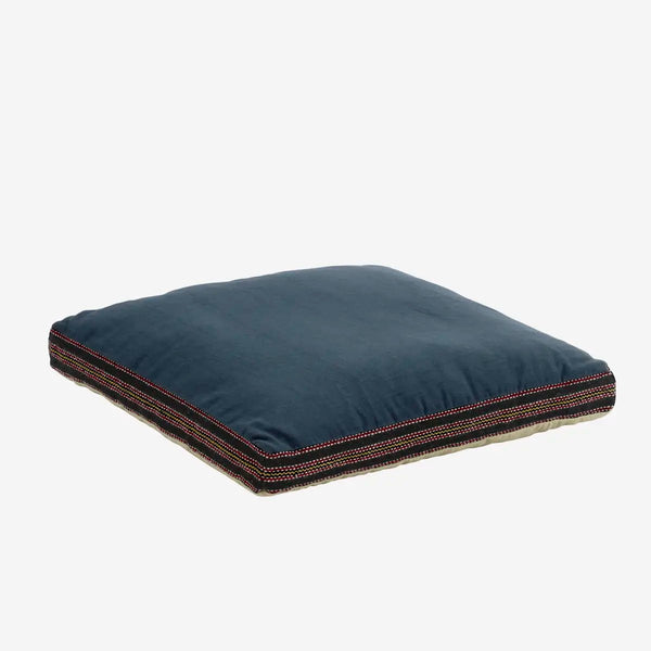 Madam Stoltz - Chair Seat Cushion Pad - Blue, sand, black - 50cm x 50cm - RhoolChair & Sofa CushionsMadam StoltzMadam Stoltz - Chair Seat Cushion Pad - Blue, sand, black - 50cm x 50cm