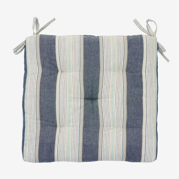 Madam Stoltz - Chair Seat Cushion Pad - Blue, white, grey - RhoolChair & Sofa CushionsMadam StoltzMadam Stoltz - Chair Seat Cushion Pad - Blue, white, grey