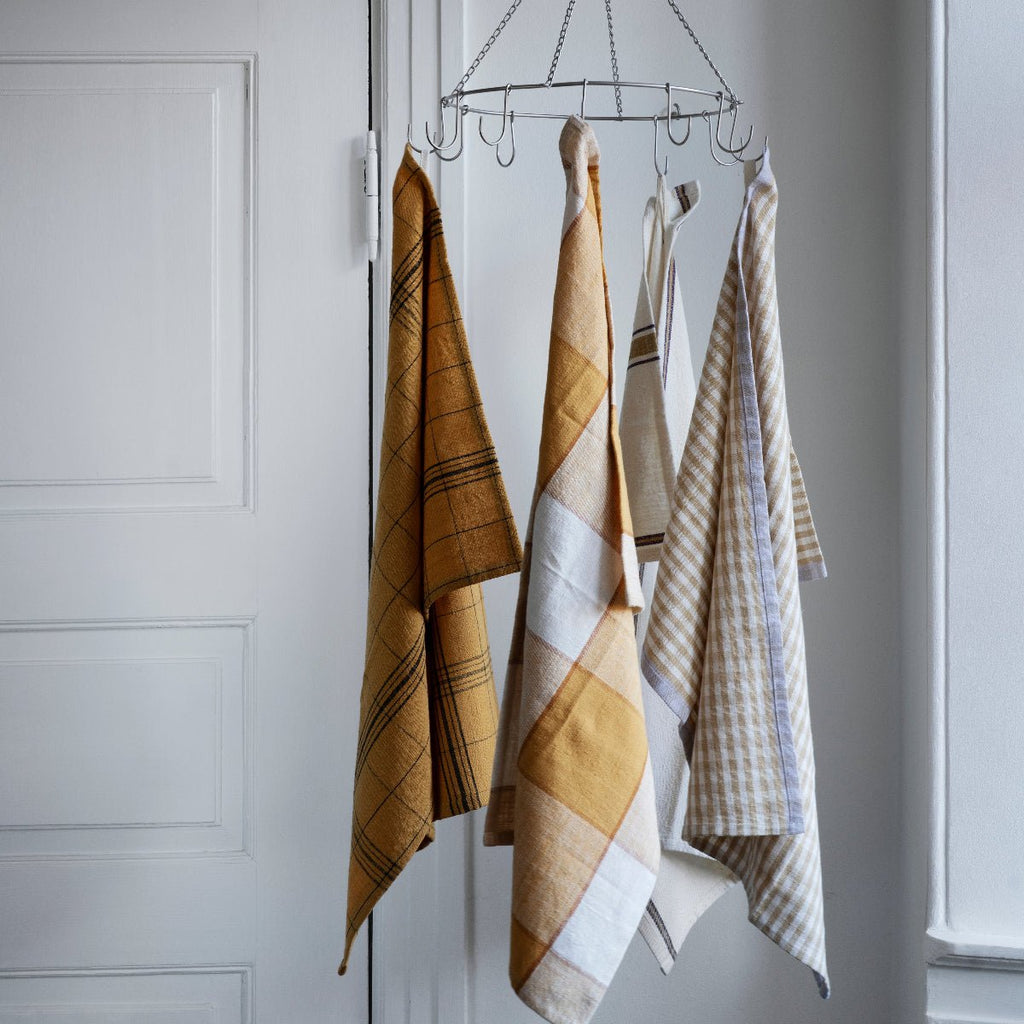 Madam Stoltz Checked Tea Towel - Mustard - RhoolTea TowelsMadam StoltzMadam Stoltz Checked Tea Towel - Mustard