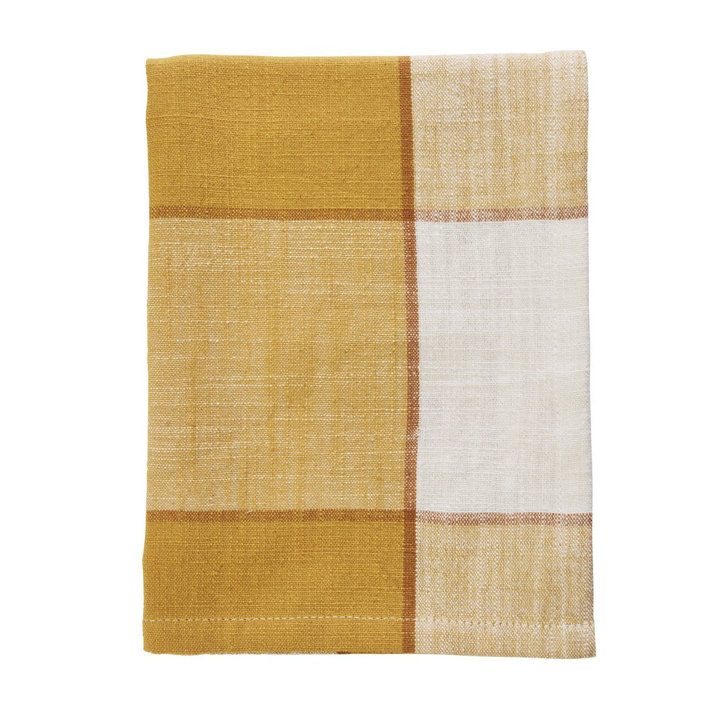 Madam Stoltz Checked Tea Towel - Mustard - RhoolTea TowelsMadam StoltzMadam Stoltz Checked Tea Towel - Mustard