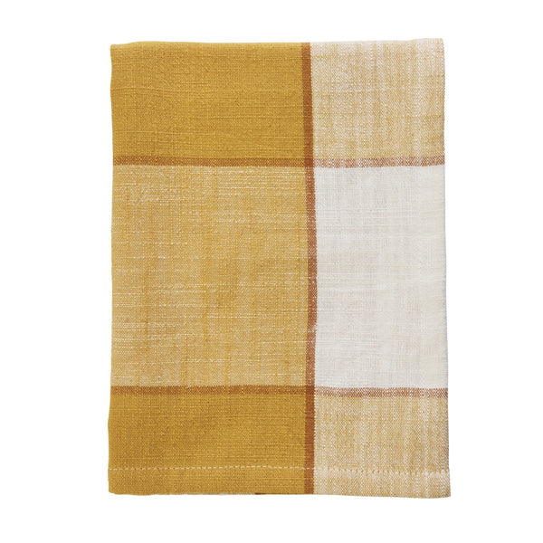 Madam Stoltz Checked Tea Towel - Mustard - RhoolTea TowelsMadam StoltzMadam Stoltz Checked Tea Towel - Mustard