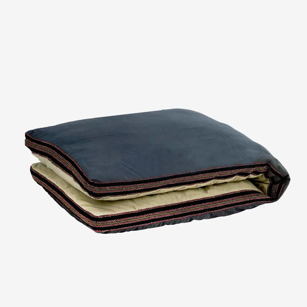 Madam Stoltz - Cotton Bench Cushion - Blue, sand, black - 140cm x 60cm - RhoolMattressMadam StoltzMadam Stoltz - Cotton Bench Cushion - Blue, sand, black - 140cm x 60cm