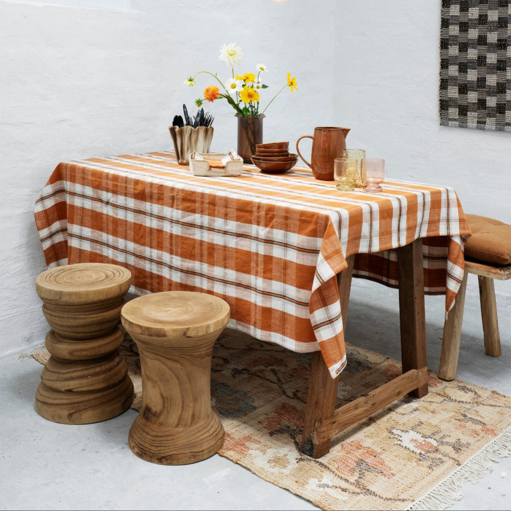 Madam Stoltz - Cotton Bench Cushion - Brown and Black Stripe - 125cm x 45cm - RhoolMattressMadam StoltzMadam Stoltz - Cotton Bench Cushion - Brown and Black Stripe - 125cm x 45cm