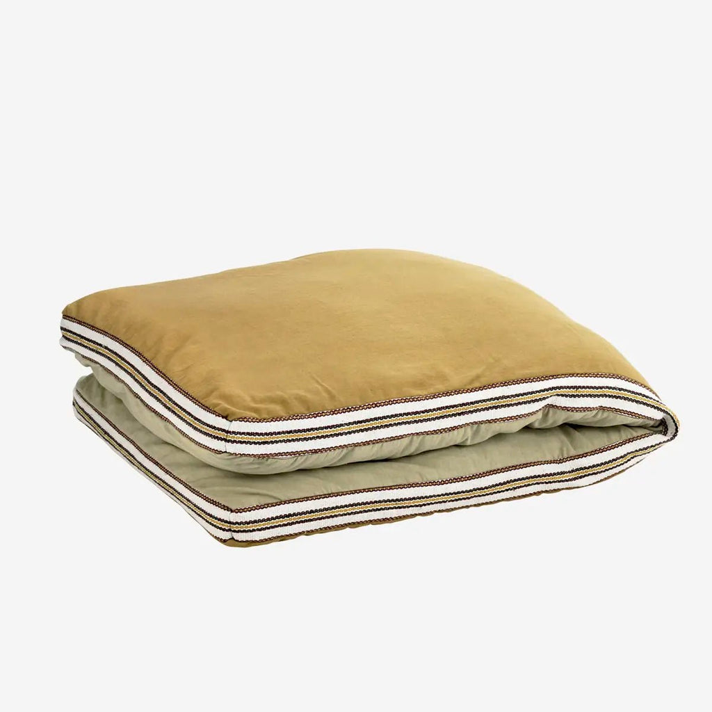 Madam Stoltz - Cotton Bench Cushion - Mustard, sand, white - 140cm x 60cm - RhoolMattressMadam StoltzMadam Stoltz - Cotton Bench Cushion - Mustard, sand, white - 140cm x 60cm