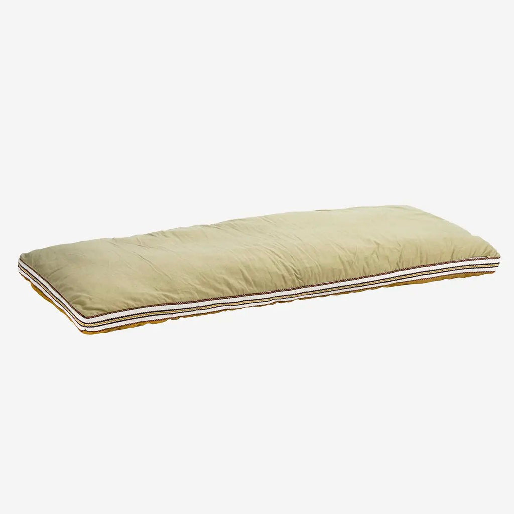 Madam Stoltz - Cotton Bench Cushion - Mustard, sand, white - 140cm x 60cm - RhoolMattressMadam StoltzMadam Stoltz - Cotton Bench Cushion - Mustard, sand, white - 140cm x 60cm