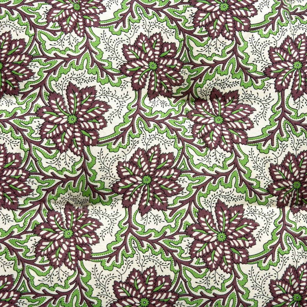 Madam Stoltz - Cotton Bench Cushion - Off white, brown, green - 125cm x 45cm - RhoolMattressMadam StoltzMadam Stoltz - Cotton Bench Cushion - Off white, brown, green - 125cm x 45cm