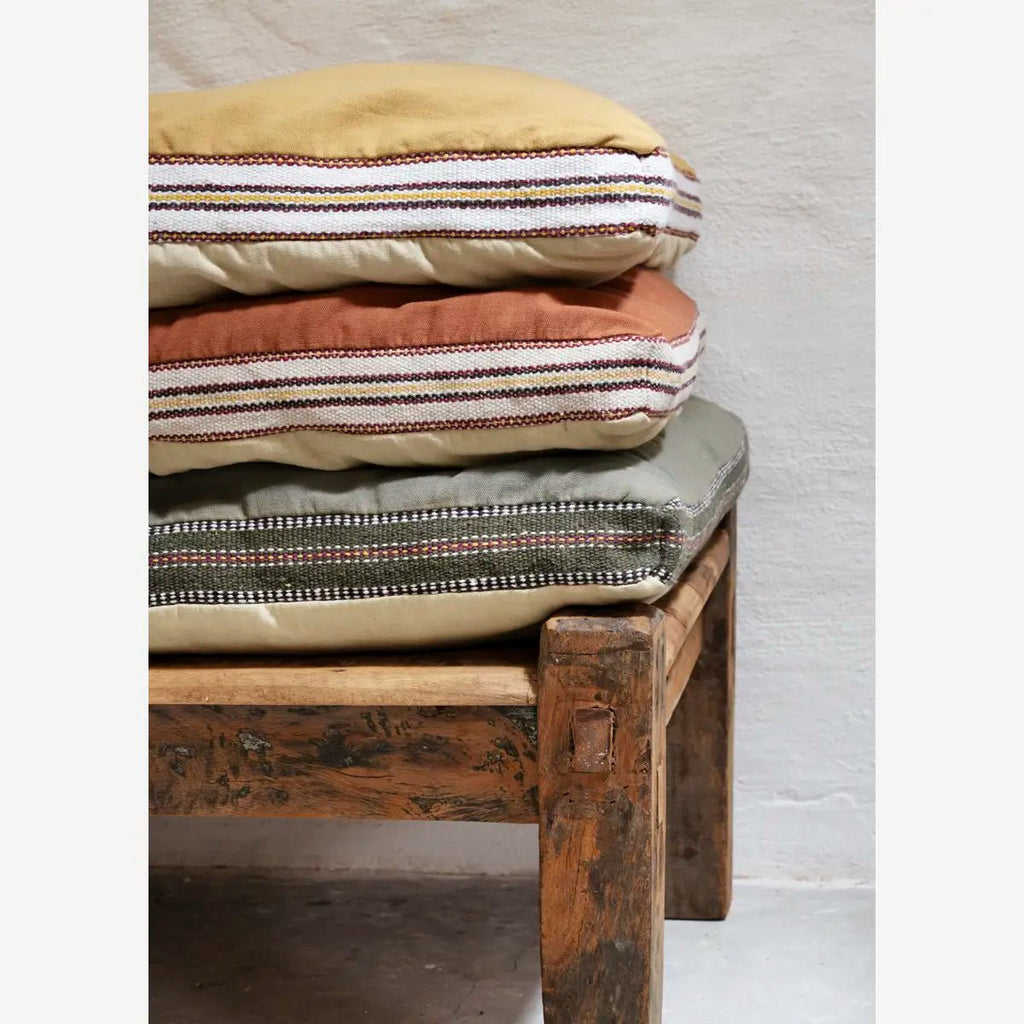 Madam Stoltz - Cotton Bench Cushion - Rust, sand, off white - 140cm x 60cm - RhoolMattressMadam StoltzMadam Stoltz - Cotton Bench Cushion - Rust, sand, off white - 140cm x 60cm