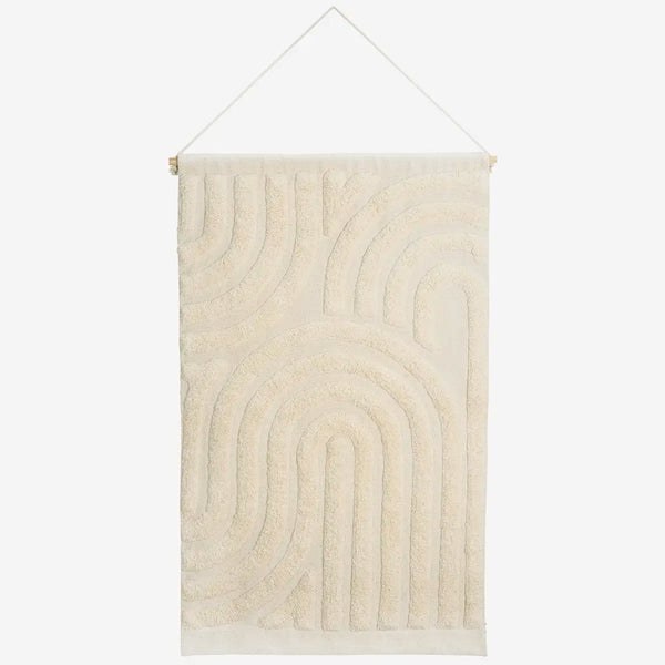 Madam Stoltz Cotton Tufted Wall Hanging - Cream - RhoolWall HangingMadam StoltzMadam Stoltz Cotton Tufted Wall Hanging - Cream