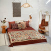 Madam Stoltz Embroidered Suzani Cotton Throw - Sand, ruby wine - RhoolThrowMadam StoltzMadam Stoltz Embroidered Suzani Cotton Throw - Sand, ruby wine