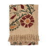 Madam Stoltz Embroidered Suzani Cotton Throw - Sand, ruby wine - RhoolThrowMadam StoltzMadam Stoltz Embroidered Suzani Cotton Throw - Sand, ruby wine