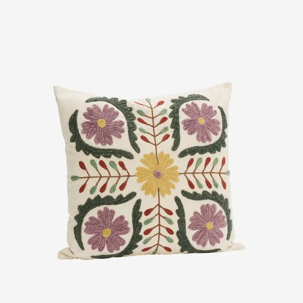 Madam Stoltz Embroidered Suzani Cushion Cover - White - RhoolCushionMadam StoltzMadam Stoltz Embroidered Suzani Cushion Cover - White
