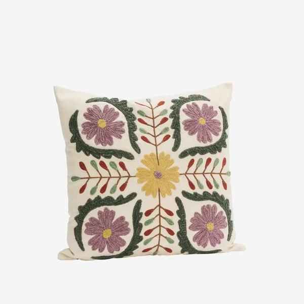 Madam Stoltz Embroidered Suzani Cushion Cover - White - RhoolCushionMadam StoltzMadam Stoltz Embroidered Suzani Cushion Cover - White