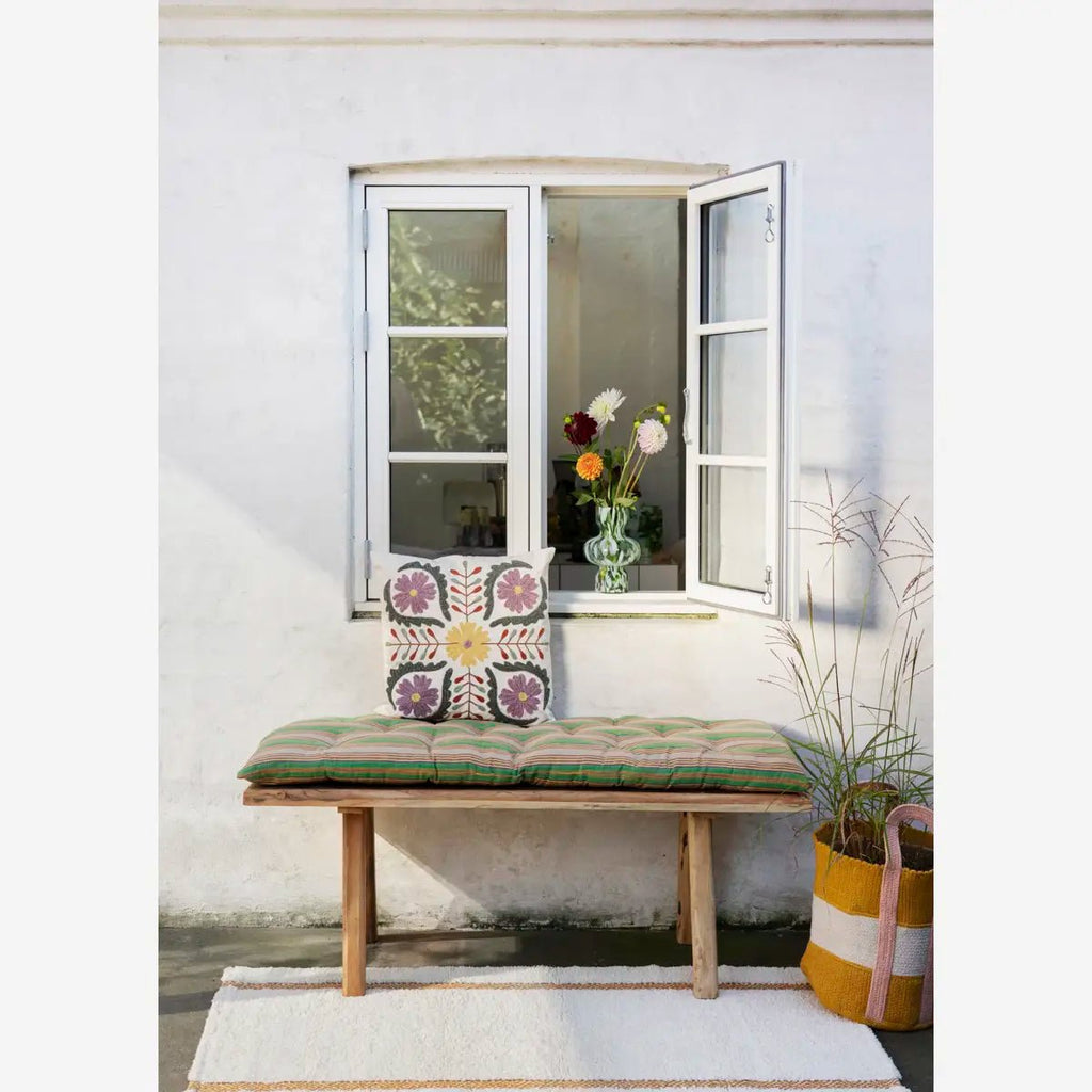 Madam Stoltz Embroidered Suzani Cushion Cover - White - RhoolCushionMadam StoltzMadam Stoltz Embroidered Suzani Cushion Cover - White