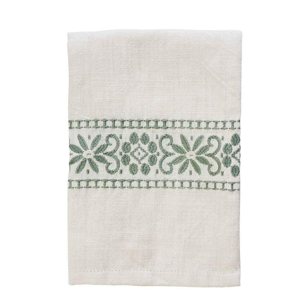 Madam Stoltz Embroidered Tea Towel - Sage - RhoolTea TowelsMadam StoltzMadam Stoltz Embroidered Tea Towel - Sage