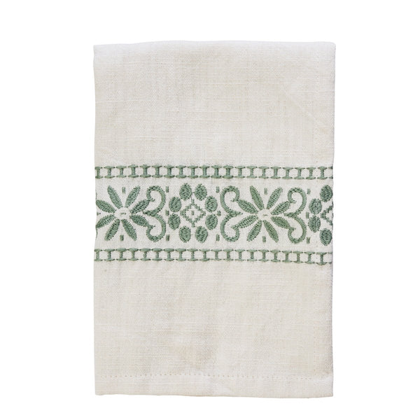 Madam Stoltz Embroidered Tea Towel - Sage - RhoolTea TowelsMadam StoltzMadam Stoltz Embroidered Tea Towel - Sage