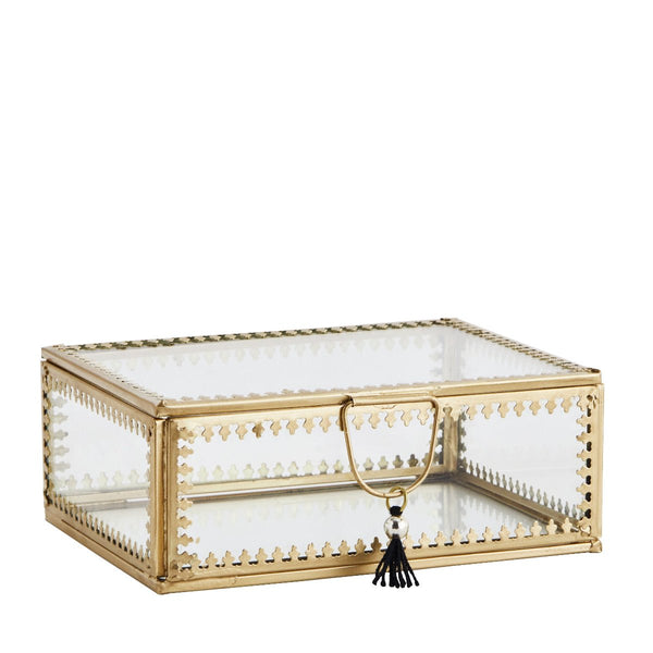 Madam Stoltz Glass and Brass Decorative Trinket Box - RhoolBoxMadam StoltzMadam Stoltz Glass and Brass Decorative Trinket Box
