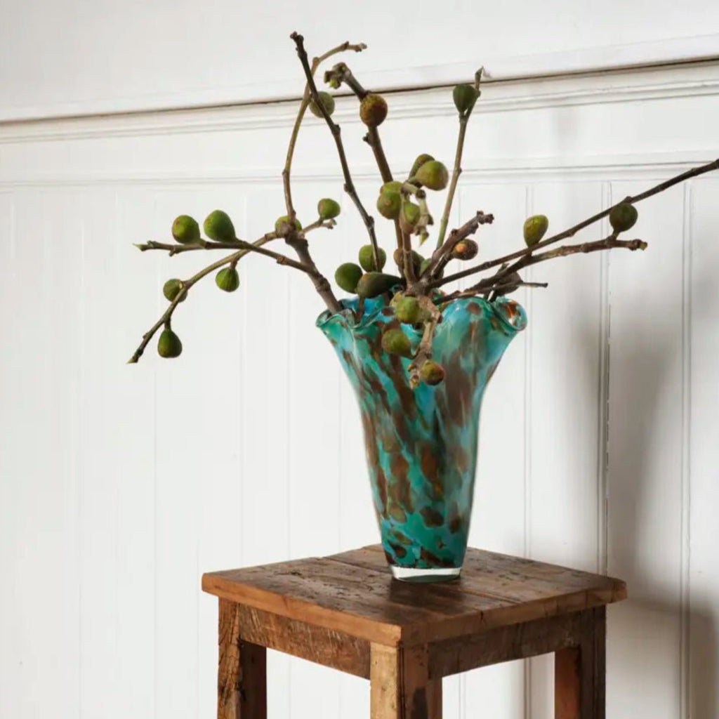 Madam Stoltz Green Blue and Brown Glass Vase - RhoolVaseMadam StoltzMadam Stoltz Green Blue and Brown Glass Vase