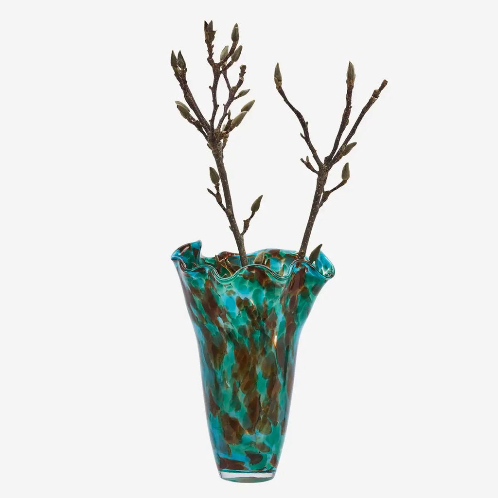 Madam Stoltz Green Blue and Brown Glass Vase - RhoolVaseMadam StoltzMadam Stoltz Green Blue and Brown Glass Vase