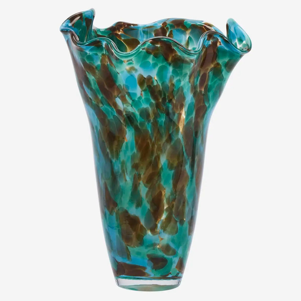 Madam Stoltz Green Blue and Brown Glass Vase - RhoolVaseMadam StoltzMadam Stoltz Green Blue and Brown Glass Vase