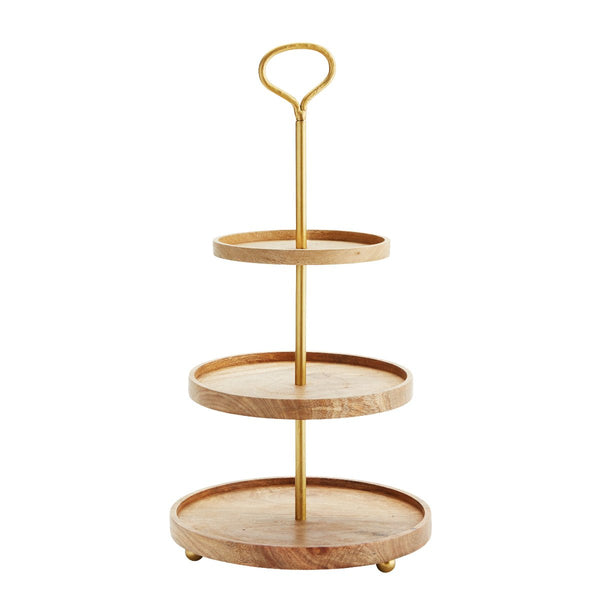 Madam Stoltz Mango Wood Round Etagere Cake Stand - RhoolCake StandMadam StoltzMadam Stoltz Mango Wood Round Etagere Cake Stand