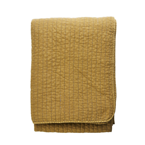 Madam Stoltz Quilted Cotton BedCover - Mustard Gold - RhoolQuiltMadam StoltzMadam Stoltz Quilted Cotton BedCover - Mustard Gold