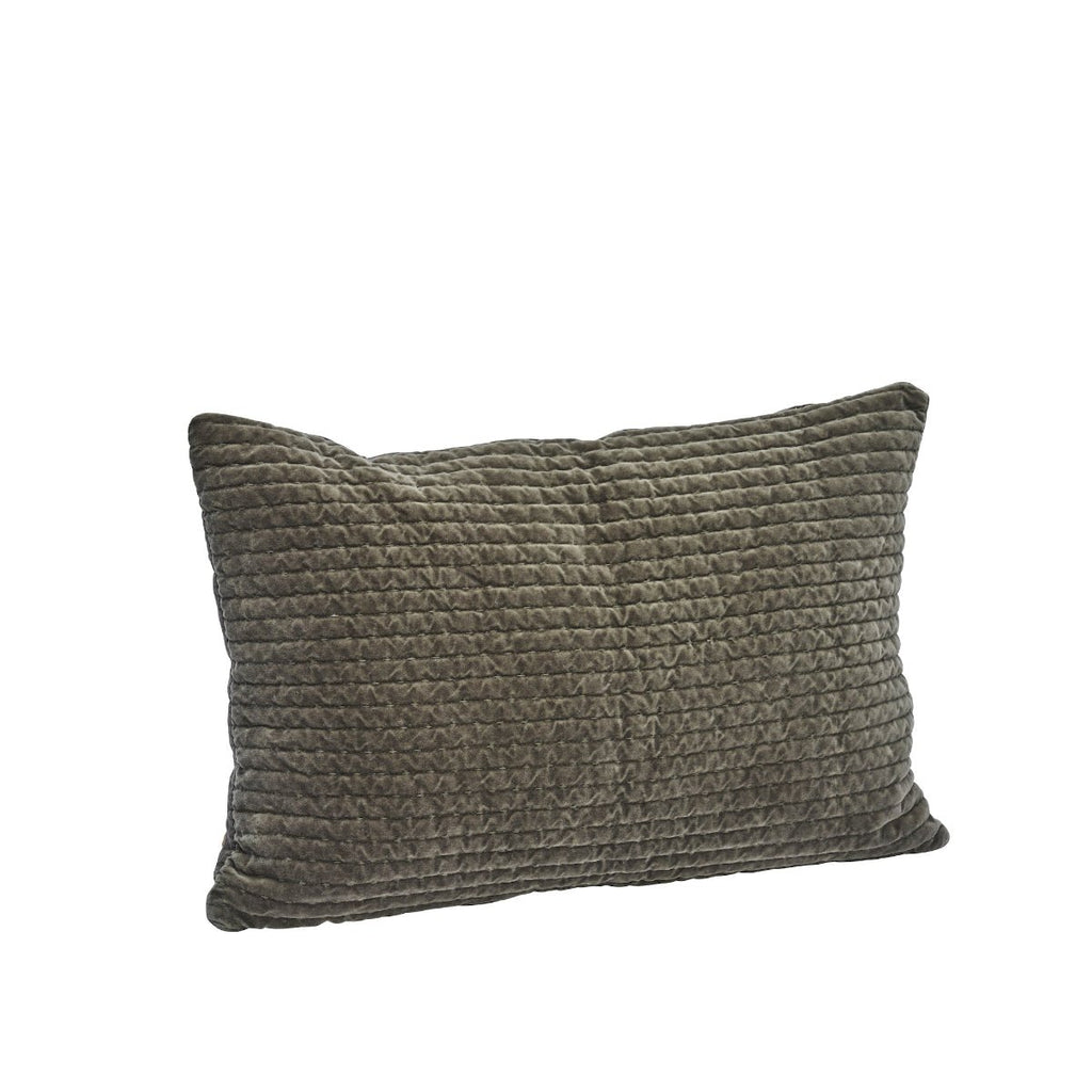 Madam Stoltz Quilted Velvet Rectangular Cushion Cover - Dusty Green - RhoolCushionMadam StoltzMadam Stoltz Quilted Velvet Rectangular Cushion Cover - Dusty Green