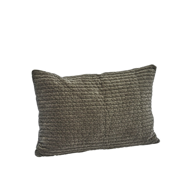 Madam Stoltz Quilted Velvet Rectangular Cushion Cover - Dusty Green - RhoolCushionMadam StoltzMadam Stoltz Quilted Velvet Rectangular Cushion Cover - Dusty Green