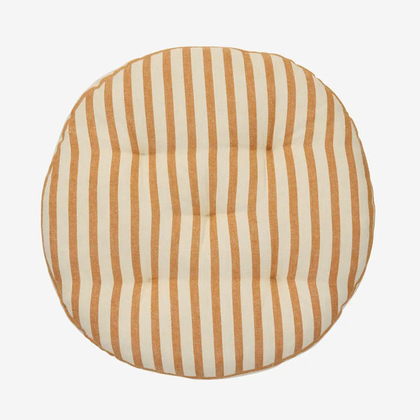 Madam Stoltz - Round Chair Seat Cushion Pad - Off white, dark honey - RhoolChair & Sofa CushionsMadam StoltzMadam Stoltz - Round Chair Seat Cushion Pad - Off white, dark honey