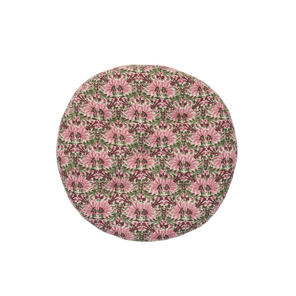 Madam Stoltz - Round Chair Seat Cushion Pad - Pink, green, maroon - RhoolChair & Sofa CushionsMadam StoltzMadam Stoltz - Round Chair Seat Cushion Pad - Pink, green, maroon